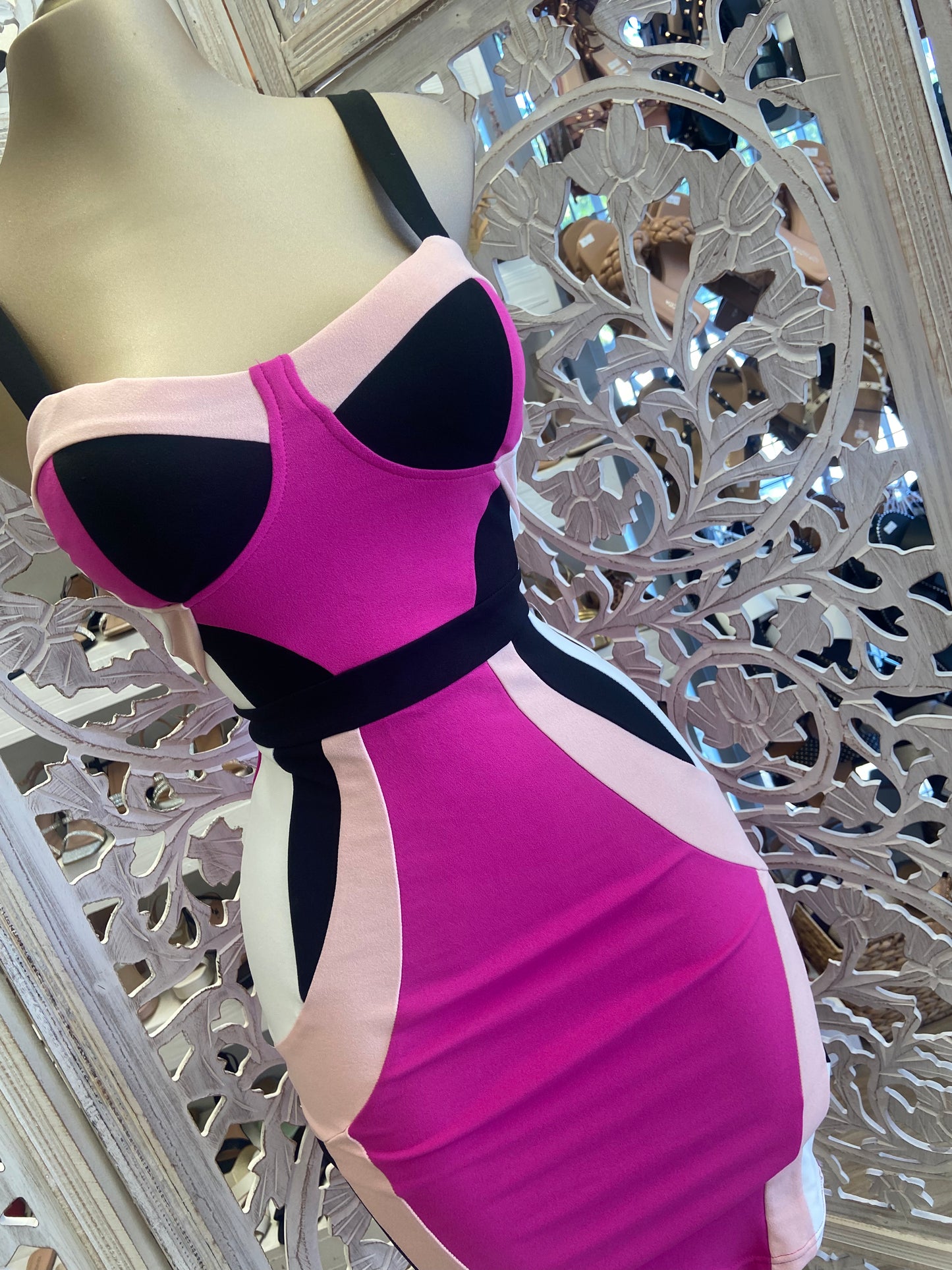 Abstract Color Bodycon Dress