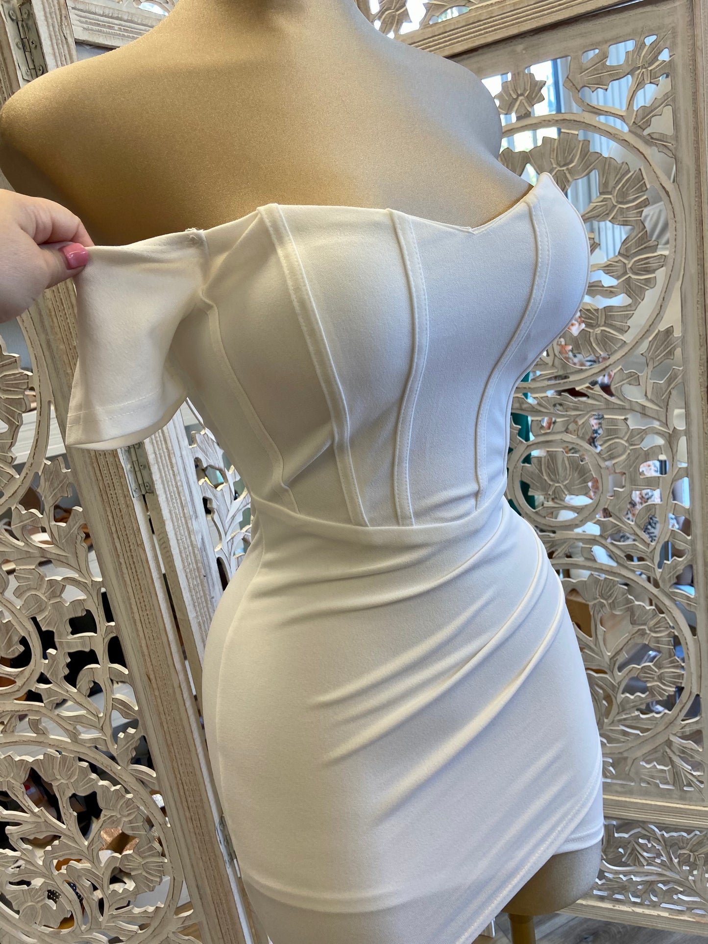 Corset White Mini Dress