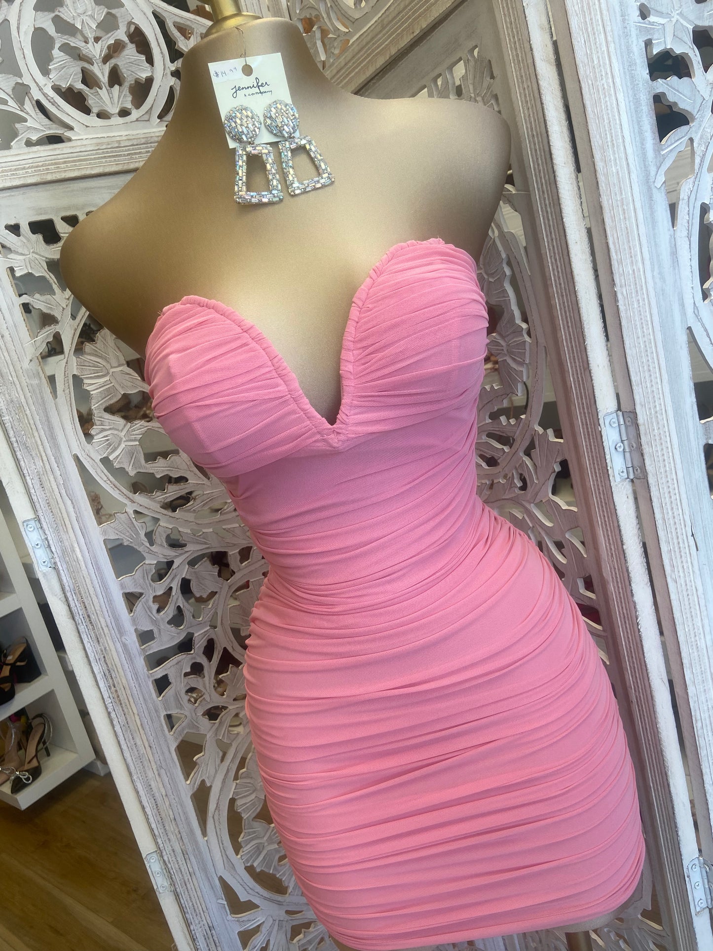 Pink Heart Lined Mini Dress