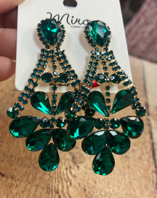 Large Drop Emerald Earrings