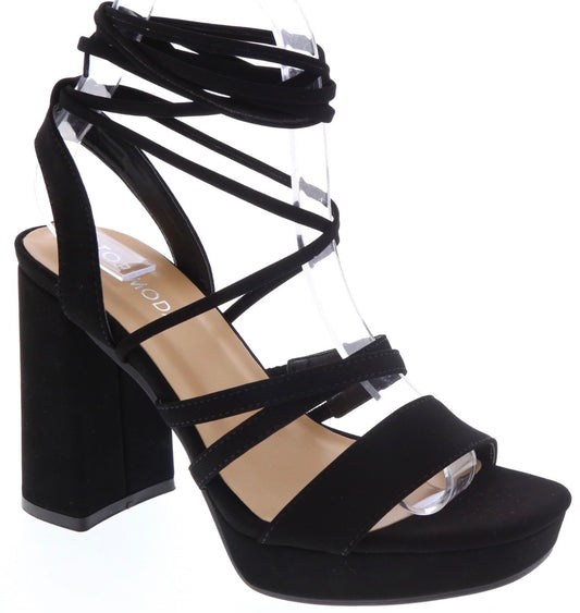 Black Strappy High Heels