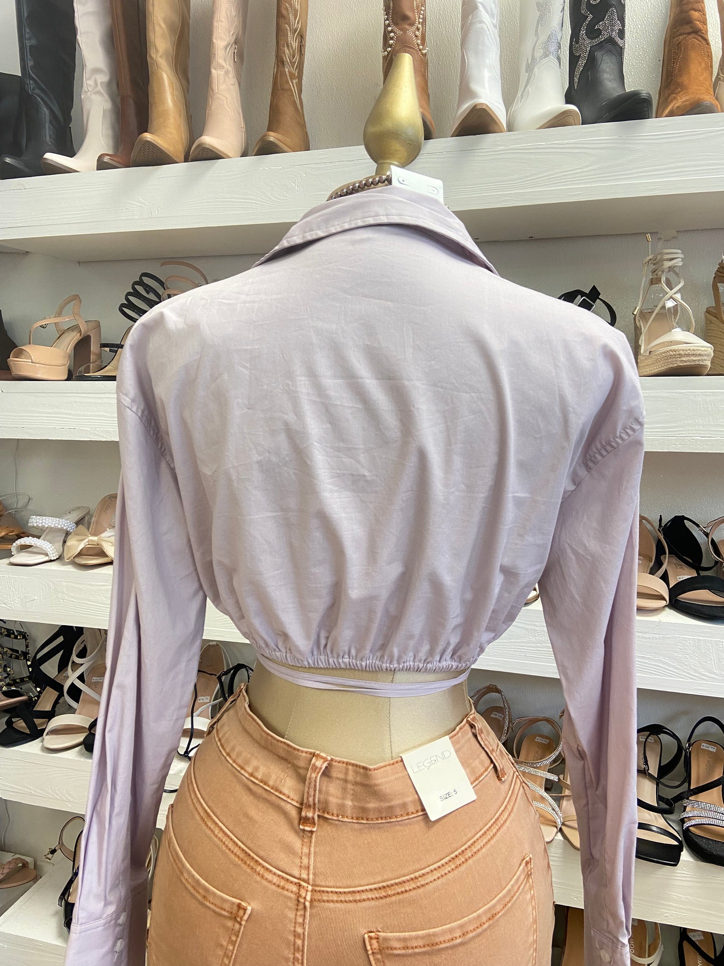 Lilac Wrapped Crop Top