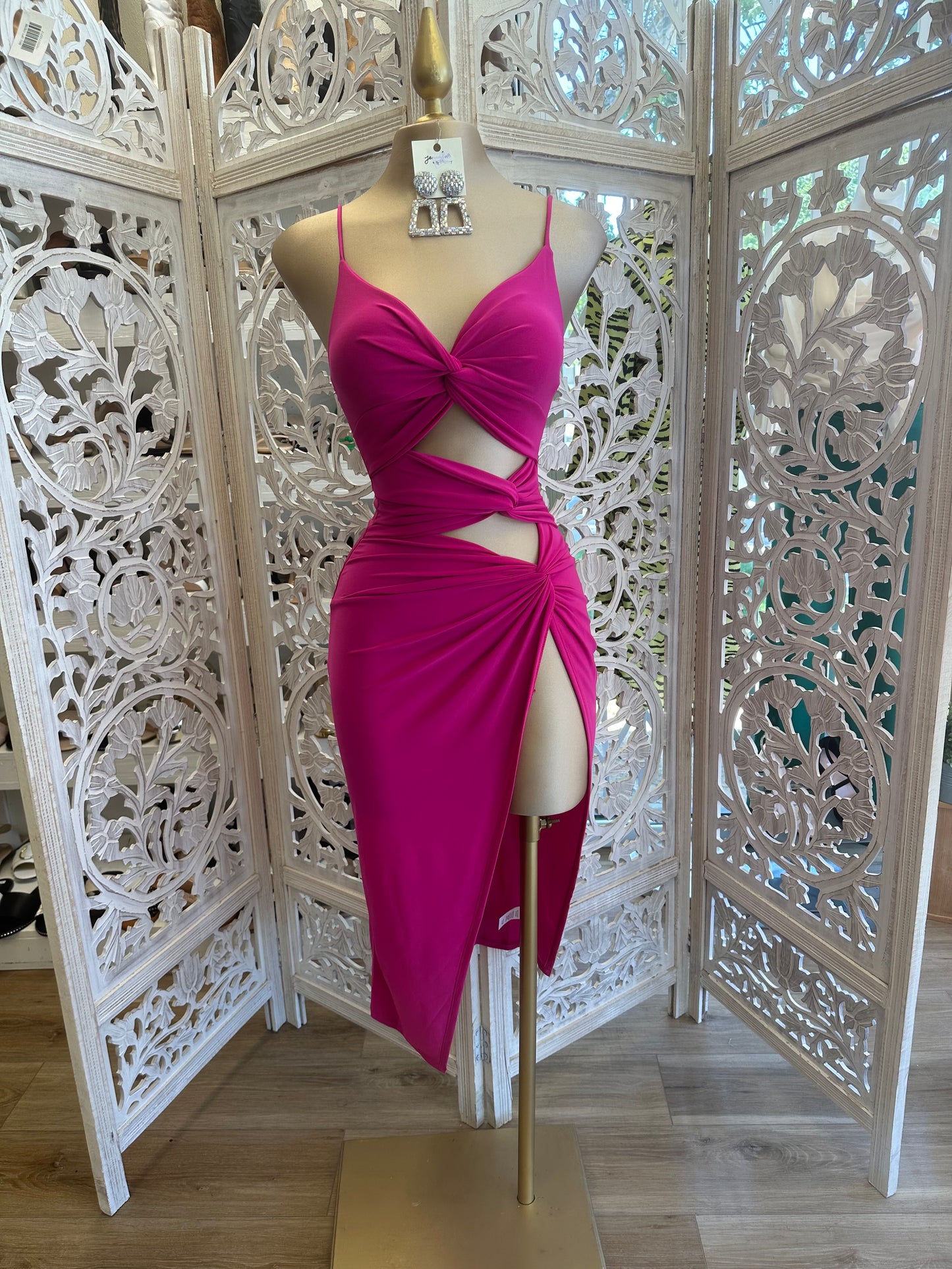 Hot Pink Cutout Knotted