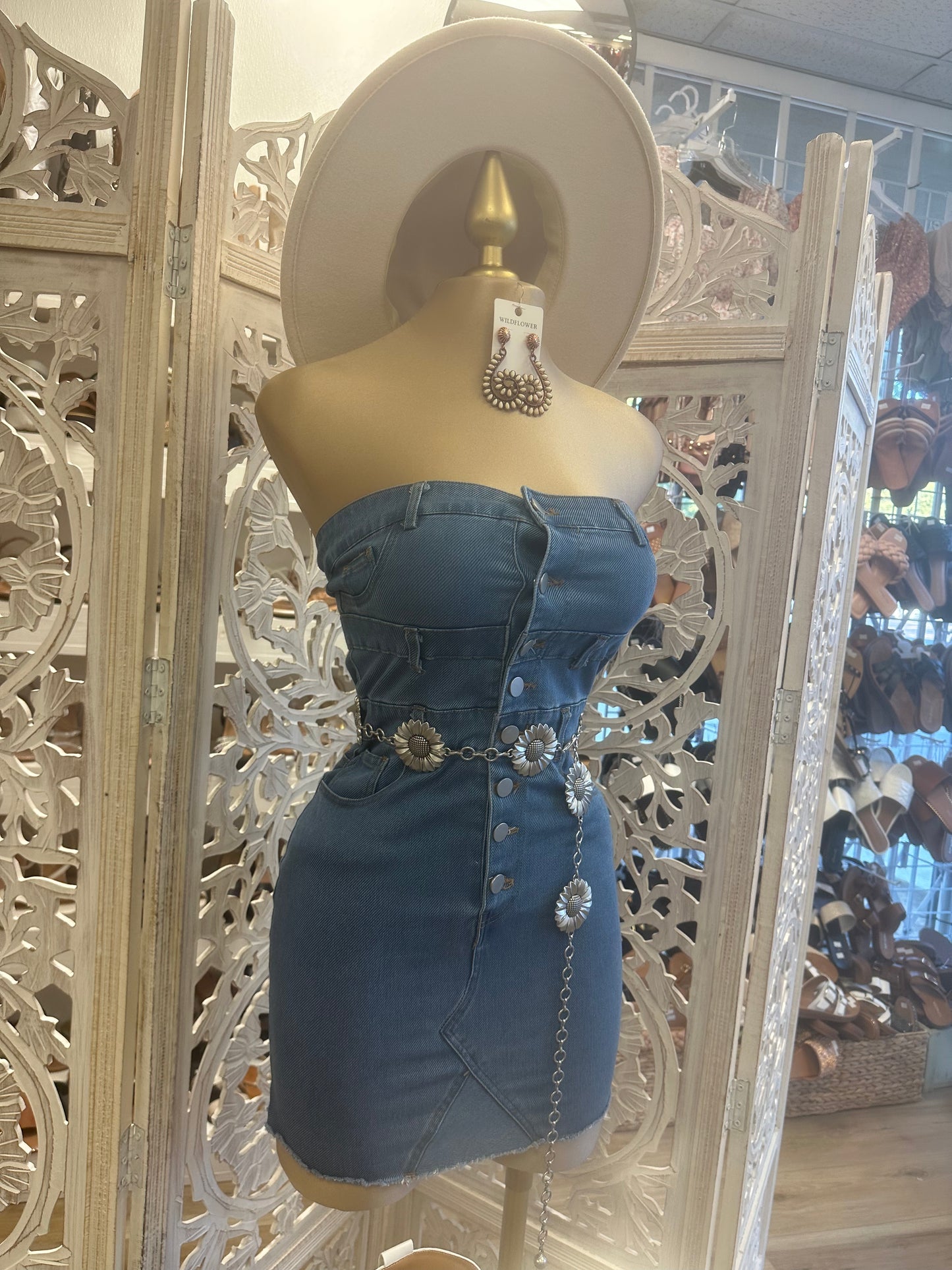 Jean Button Dress