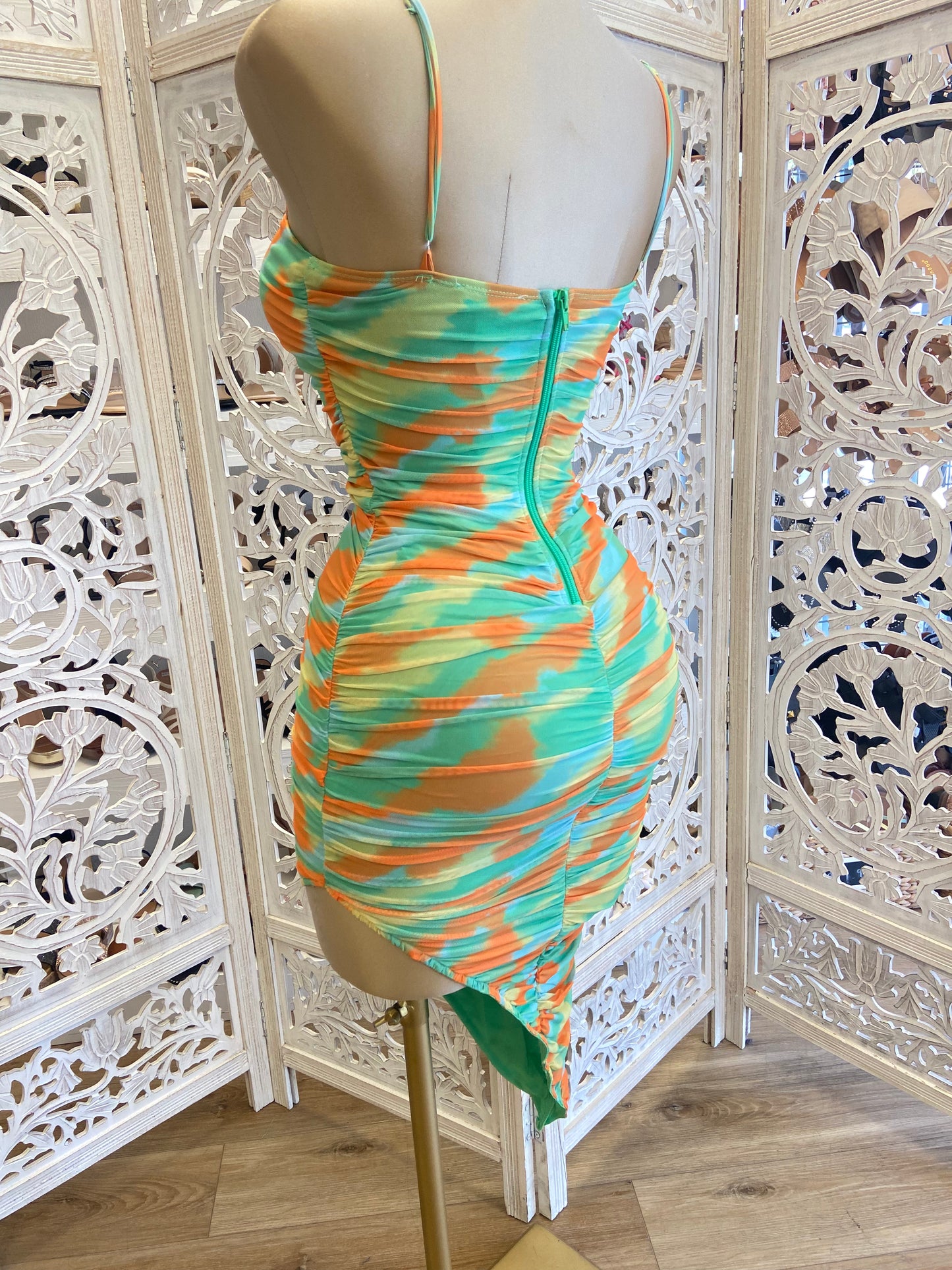 Ruched Multi Color Dress