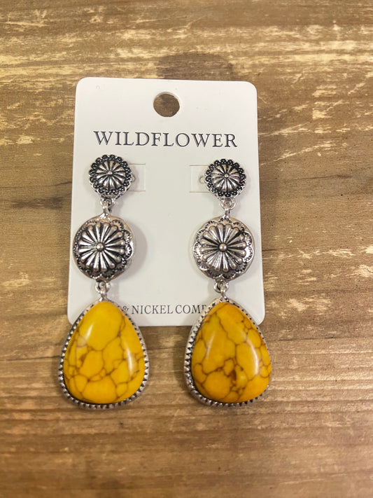 Yellow Western Earrings