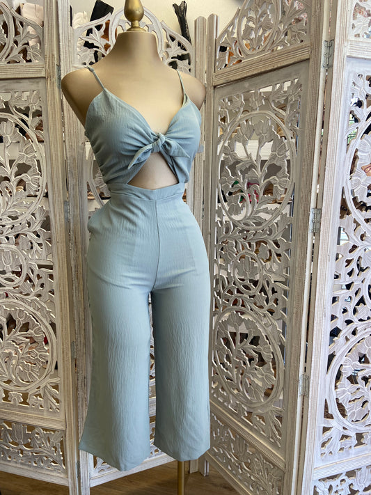 Knotted Cool Blue Jumpsuit