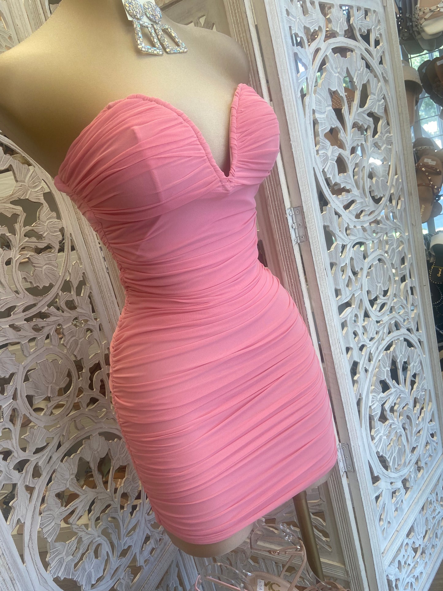 Pink Heart Lined Mini Dress