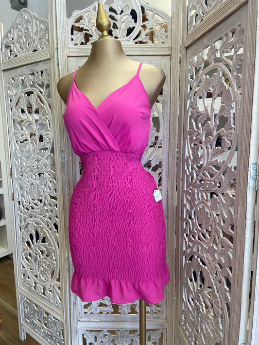 Magenta Smocked Dress