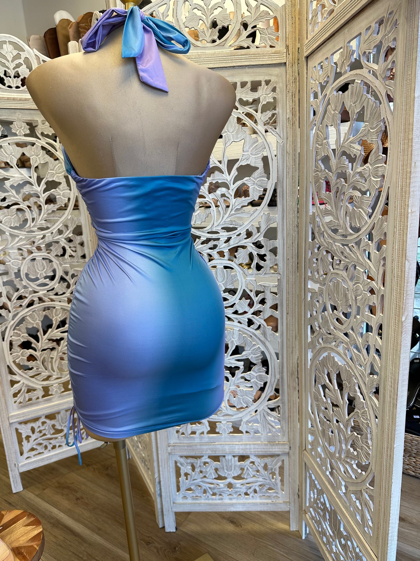 Ombré Cross Front Mini Dress