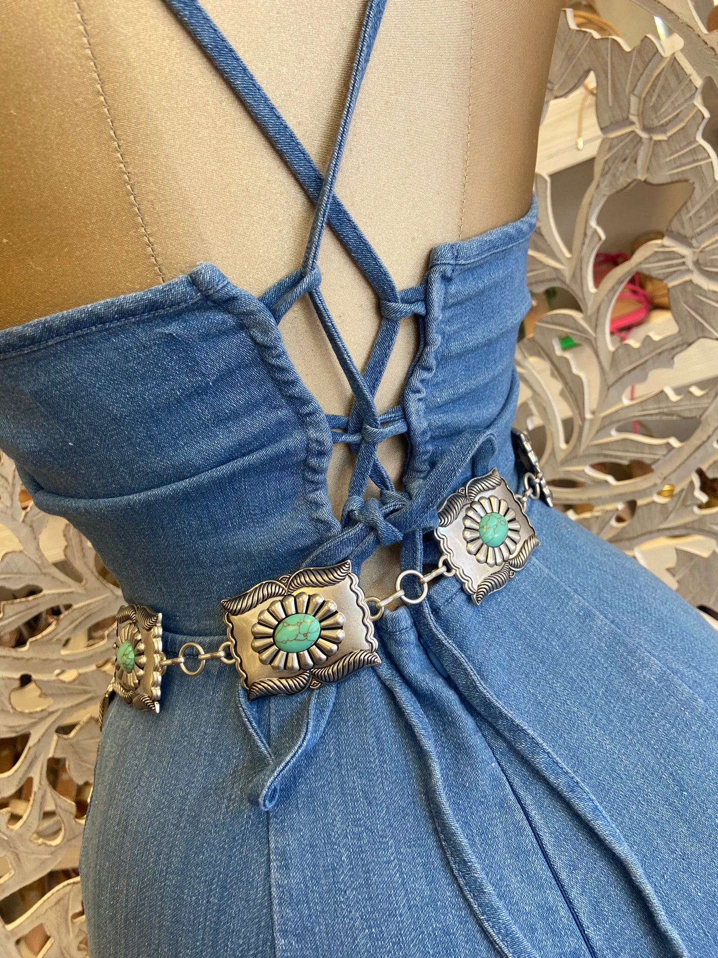 Denim Keyhole Jumpsuit