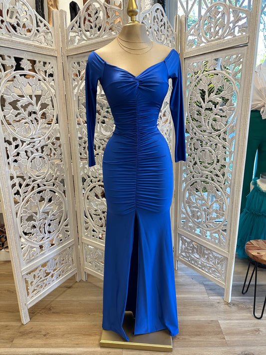 Royal Blue Ruched Formal Dress