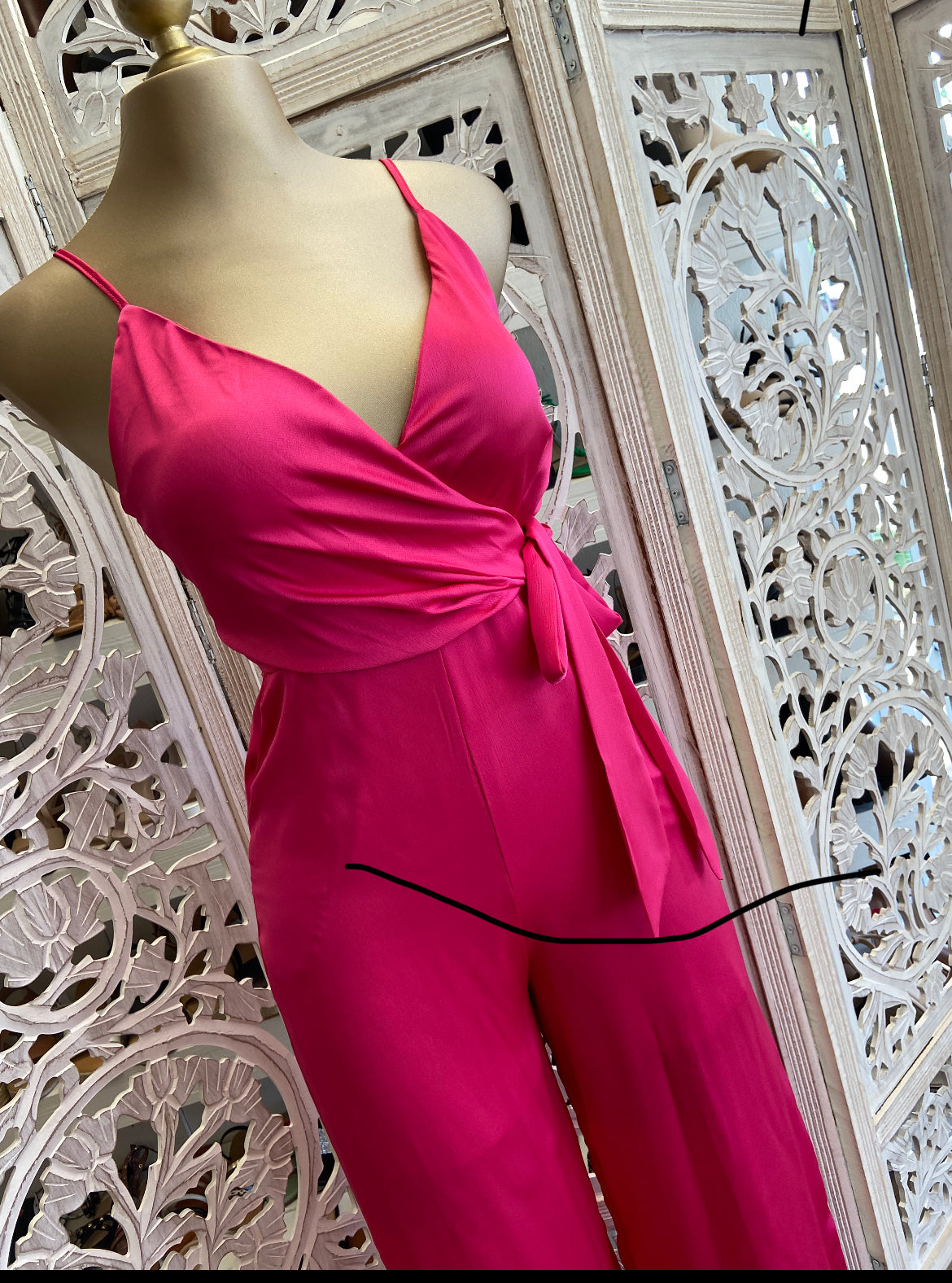 Satin Hot Pink Jumpsuit