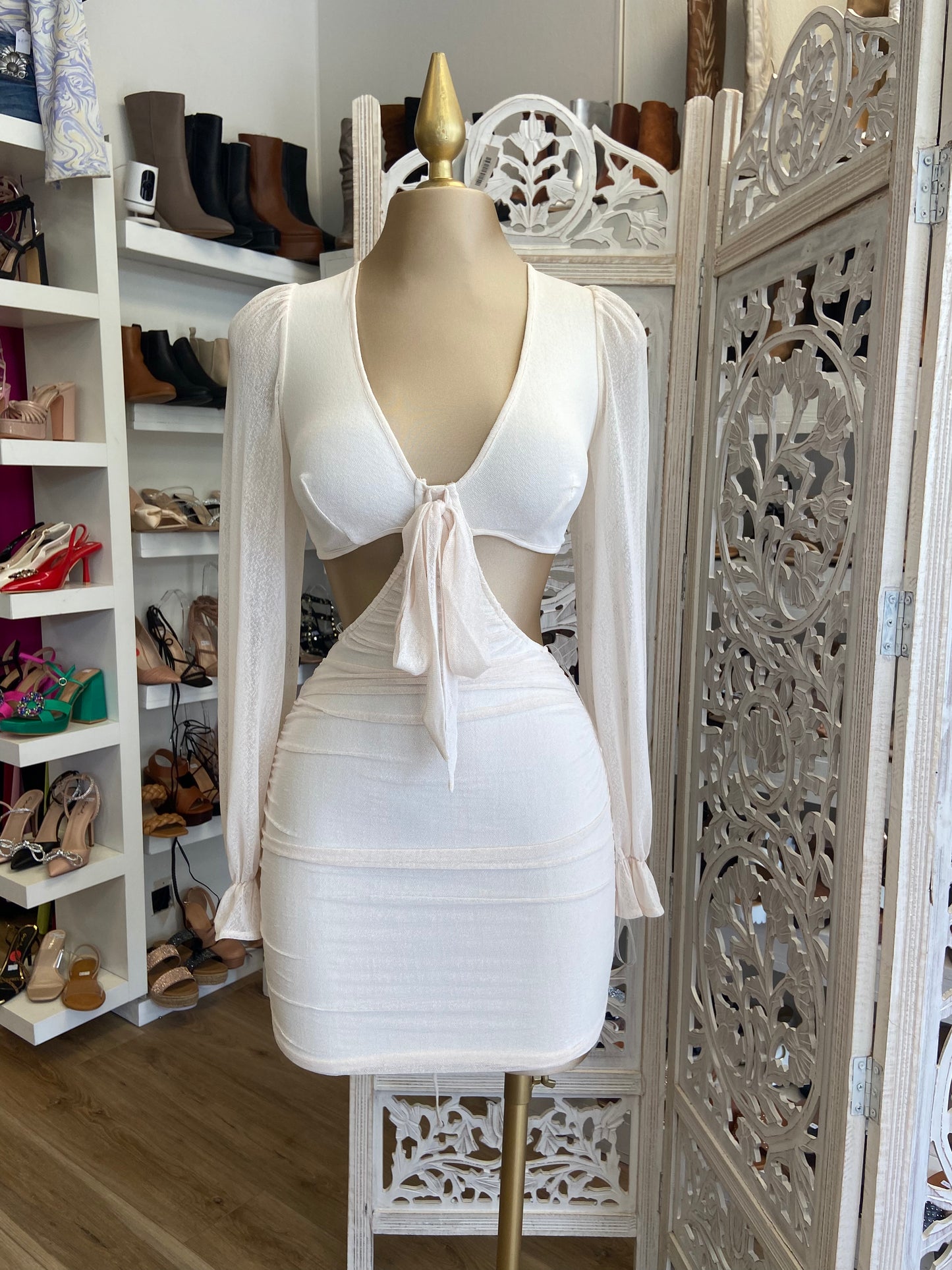 Cutout Tie Front Dress
