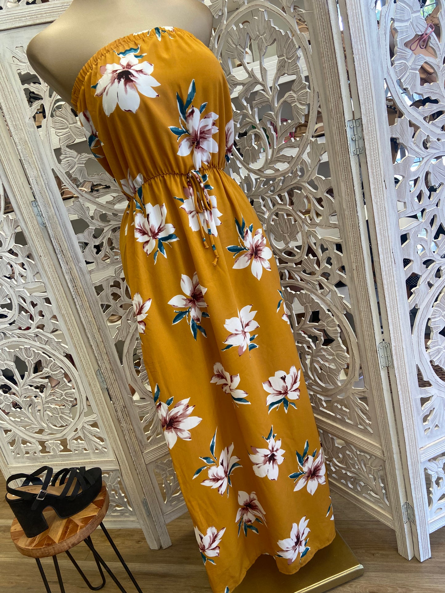 Yellow Floral Maxi Dress