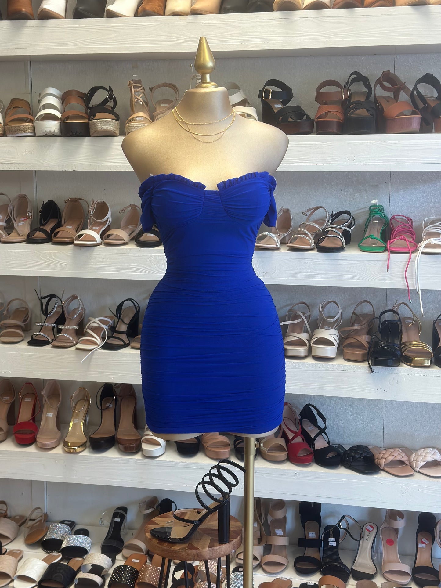 Royal Blue Ruffle Lined Mini Dress