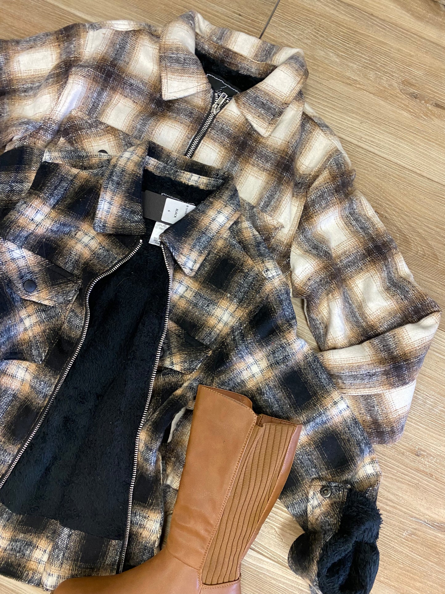 Boys/girl zipper plaid flannel