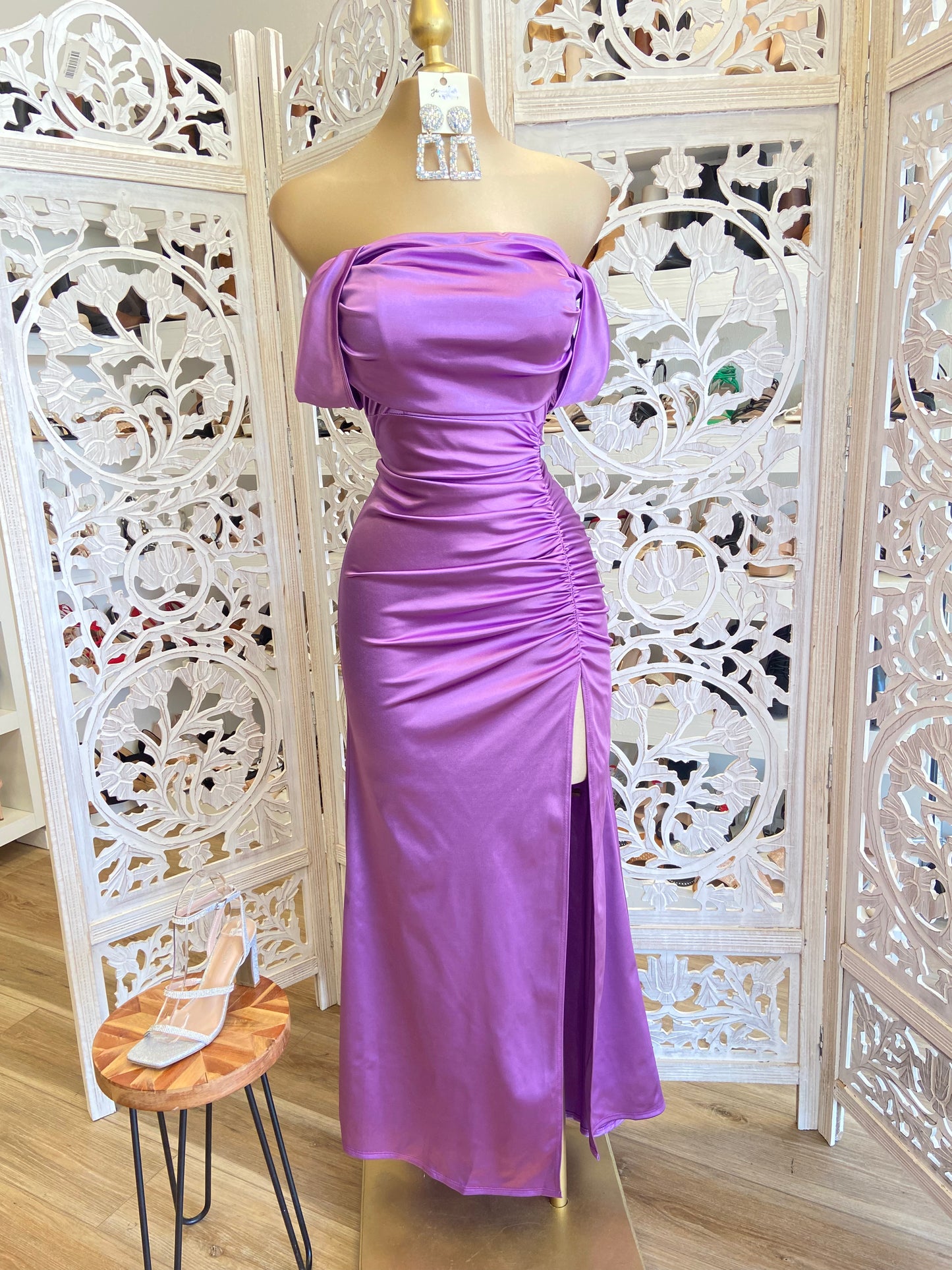 Lavender Formal Ruched Dress