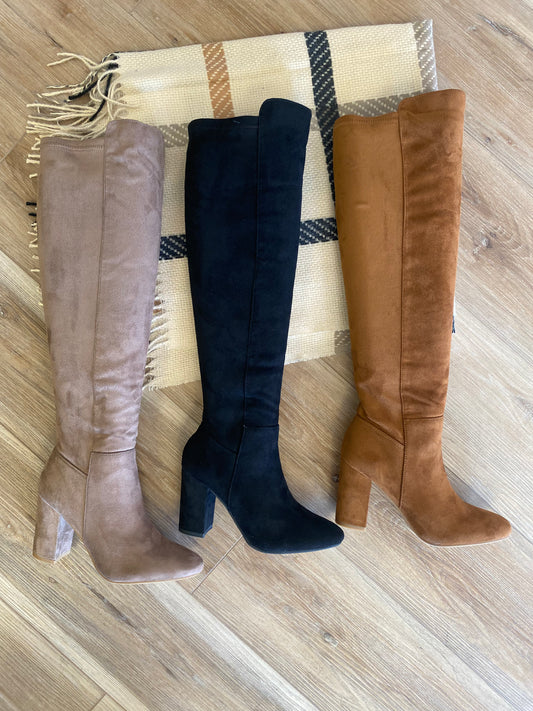 Thick Heel Suede Bootsk