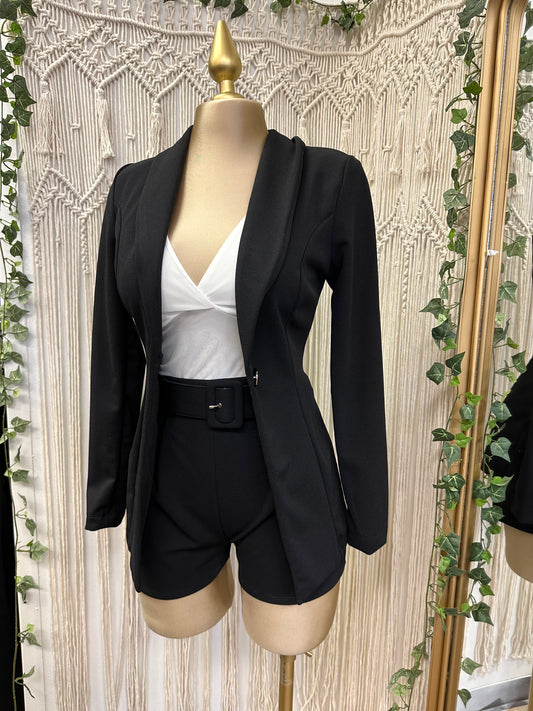 Black Blazer and Short Set