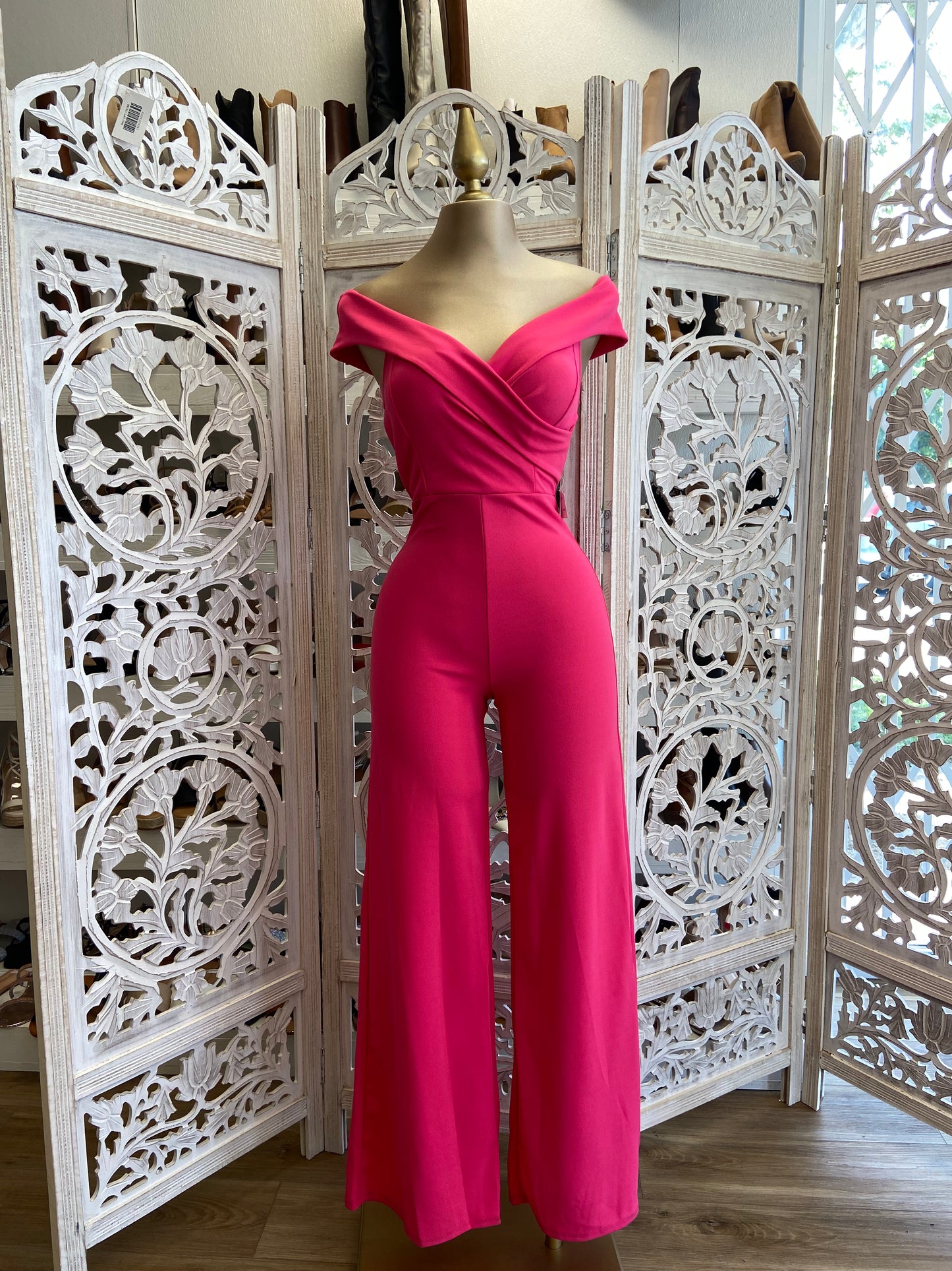 Wide Leg Off Shoulder Jumpsuit