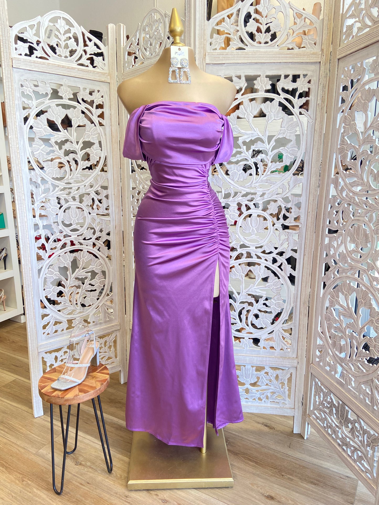 Lavender Formal Ruched Dress