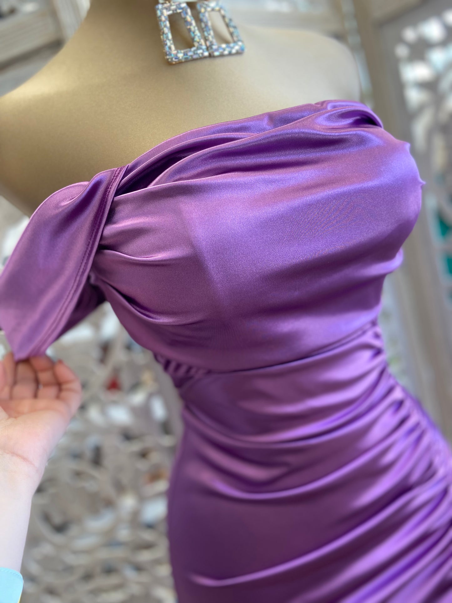 Lavender Formal Ruched Dress