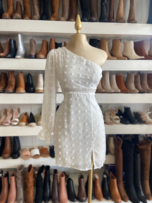 White One Sleeve Dress